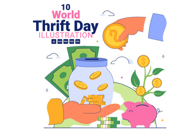 10 World Thrift Day Illustration