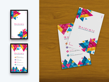 Colorful Business Card Template-Vertical