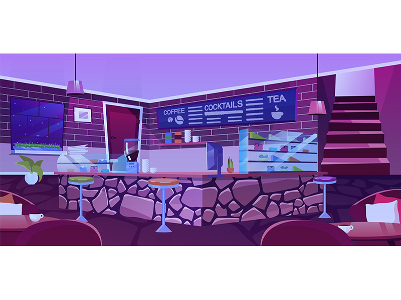 Nightclub interior flat vector illustration by The Img ~ EpicPxls