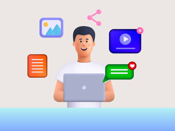 3D Business Team Startup Illustration 6 Header