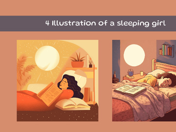 Illustration of a sleeping girl
