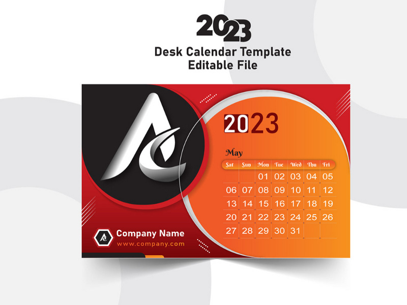 2023 Desk Calendar Template - Editable File by Ainul ~ EpicPxls