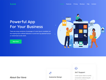 Ilova App landing Page Website Template