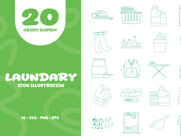 Laundry line Icon Illustration