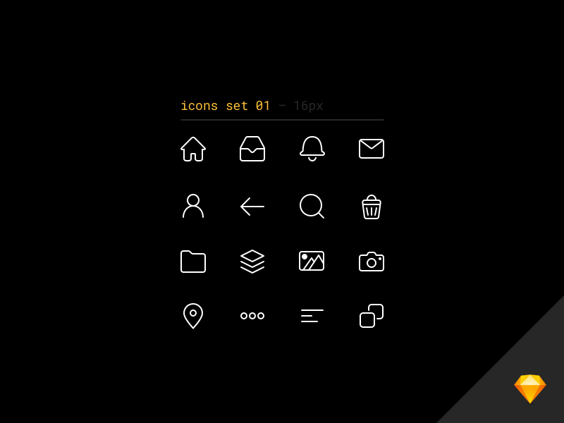 Line icons set for Sketch vol.1