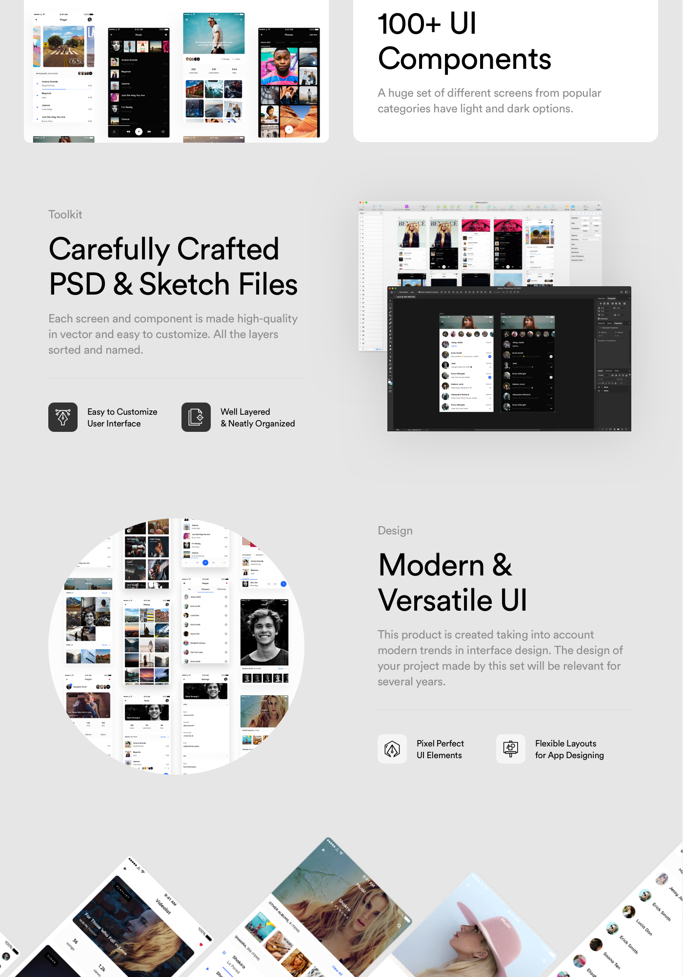 Vera Block - 用于Sketch和Photoshop的免费移动UI工具包(Vera Block - Free Mobile UI Kit for Sketch & Photoshop)插图2