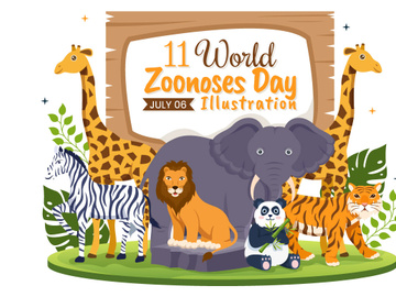 11 World Zoonoses Day Vector Illustration