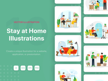 M112_Stay at home Illustrations