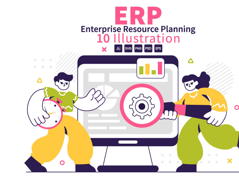 10 ERP Software System Illustration by denayuneep ~ EpicPxls