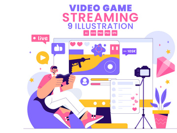 9 Video Game Streaming Illustration