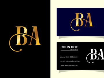 Initial Letter B A Logo Design Vector. Graphic Alphabet Symbol For Corporate Business Identity