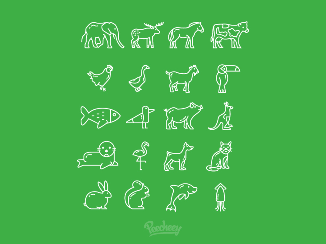 动物图标集 [AI](Animal Icons set [AI])插图