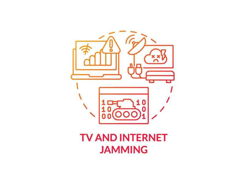 Television and internet jamming red gradient concept icon ~ EpicPxls