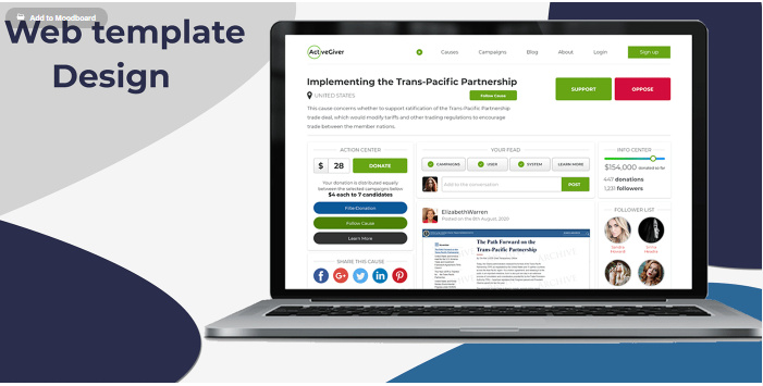 ActveGiver Team Website Template free psd