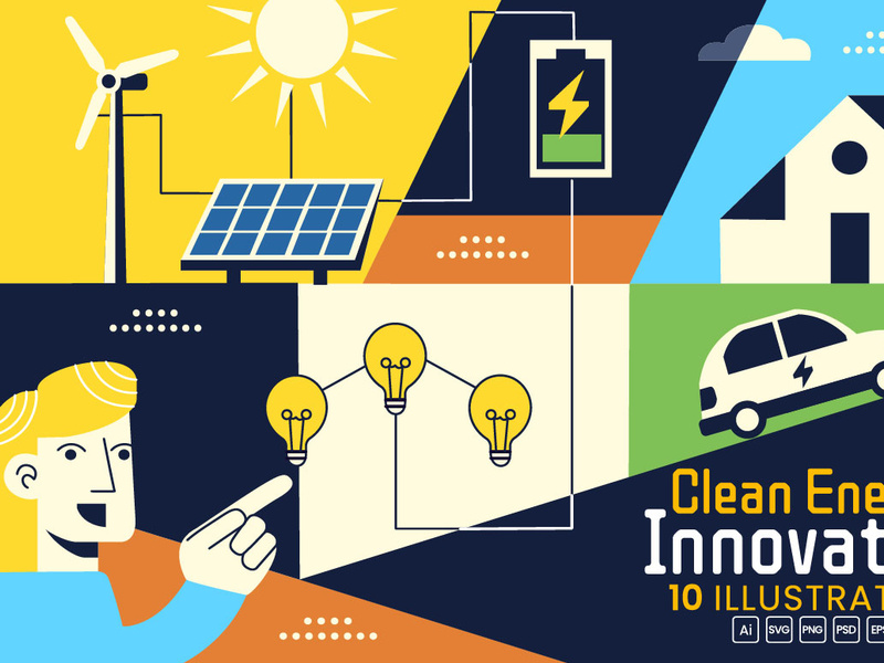 10 Clean Energy Innovation Illustration by denayuneep ~ EpicPxls