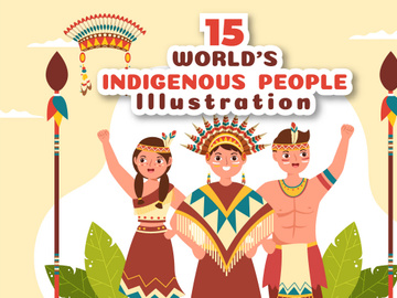 15 Worlds Indigenous Peoples Day Illustration