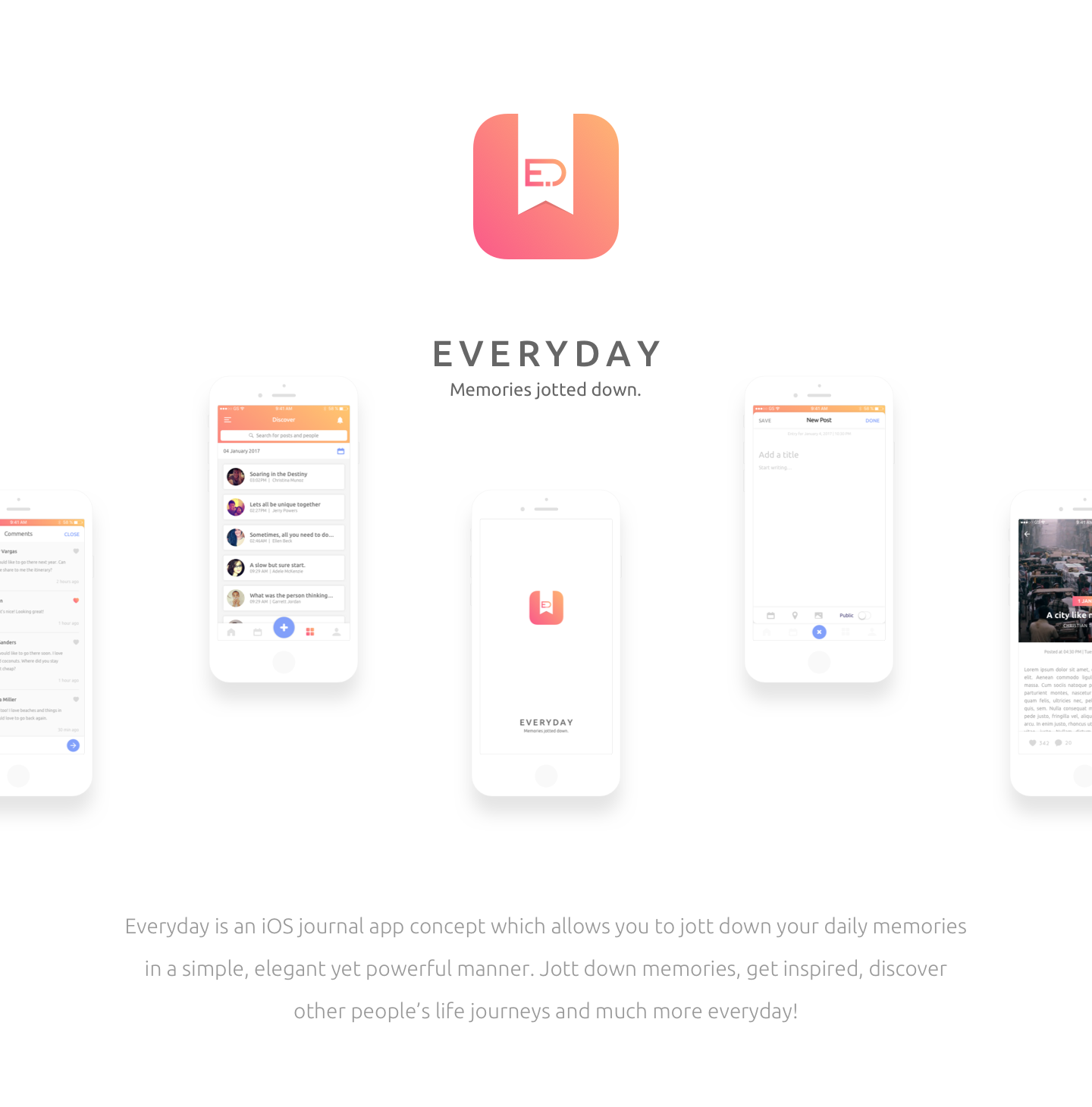 Everyday iOS Journal App UI Kit