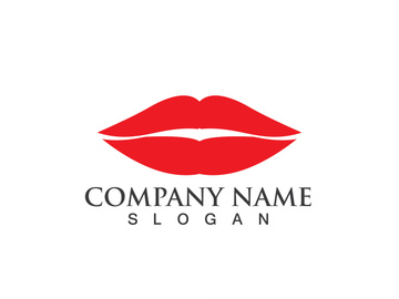 Lips woman logo and symbol vector
