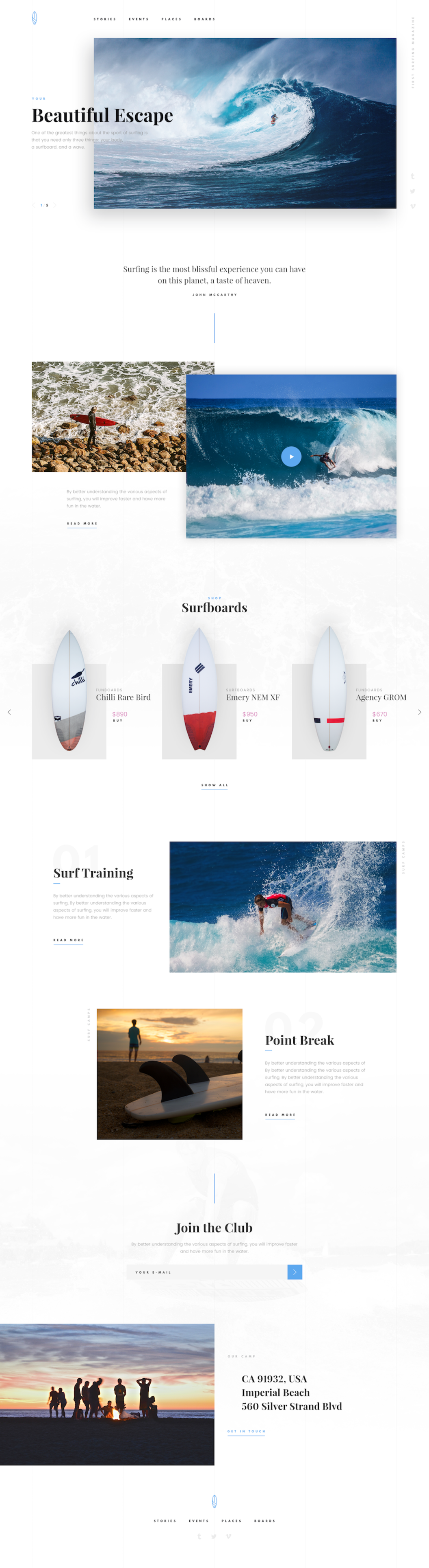 PSD template for surfers