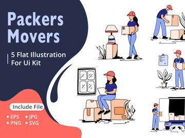 Packers Movers Flat illustration