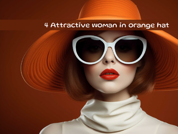 Attractive woman in orange hat