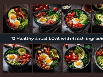 Healthy salad bowl with fresh ingredients