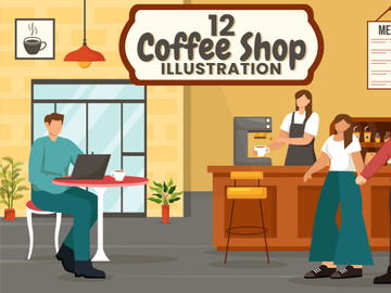 12 Coffee Shop Illustration