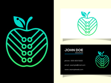 Apple technology logo sign symbol in flat style on white background