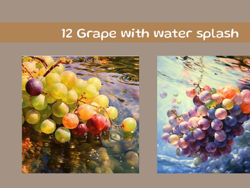 Grape with water splash
