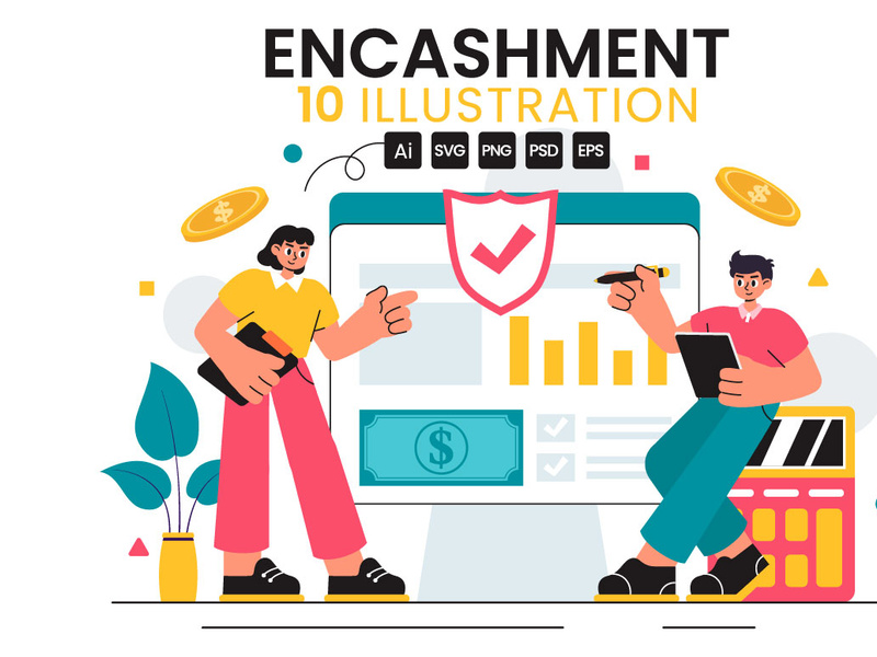 10 Banking Encashment Illustration by denayuneep ~ EpicPxls