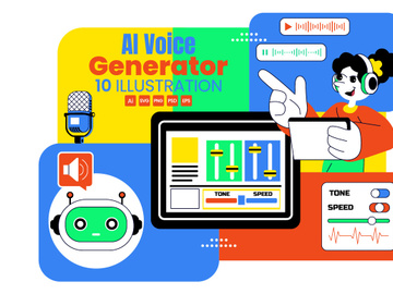 10 AI Voice Generator Tools Illustration