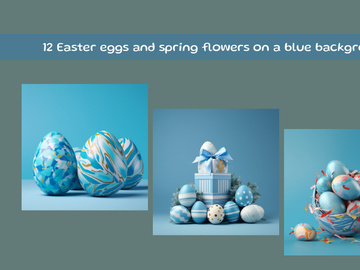 Easter eggs and spring flowers