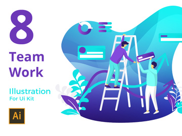 Team Work set Illustration
