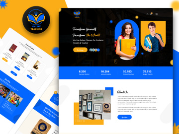 Online Teaching Template - UI Adobe XD