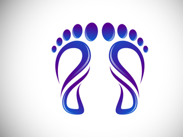Abstract Foot care logo designs vector, Iconic Foot logo sign symbol