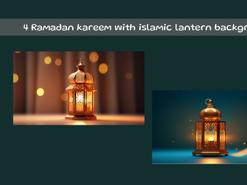 Ramadan kareem with islamic lantern background