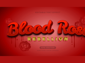 Blood rose rebellion editable text effect style vector