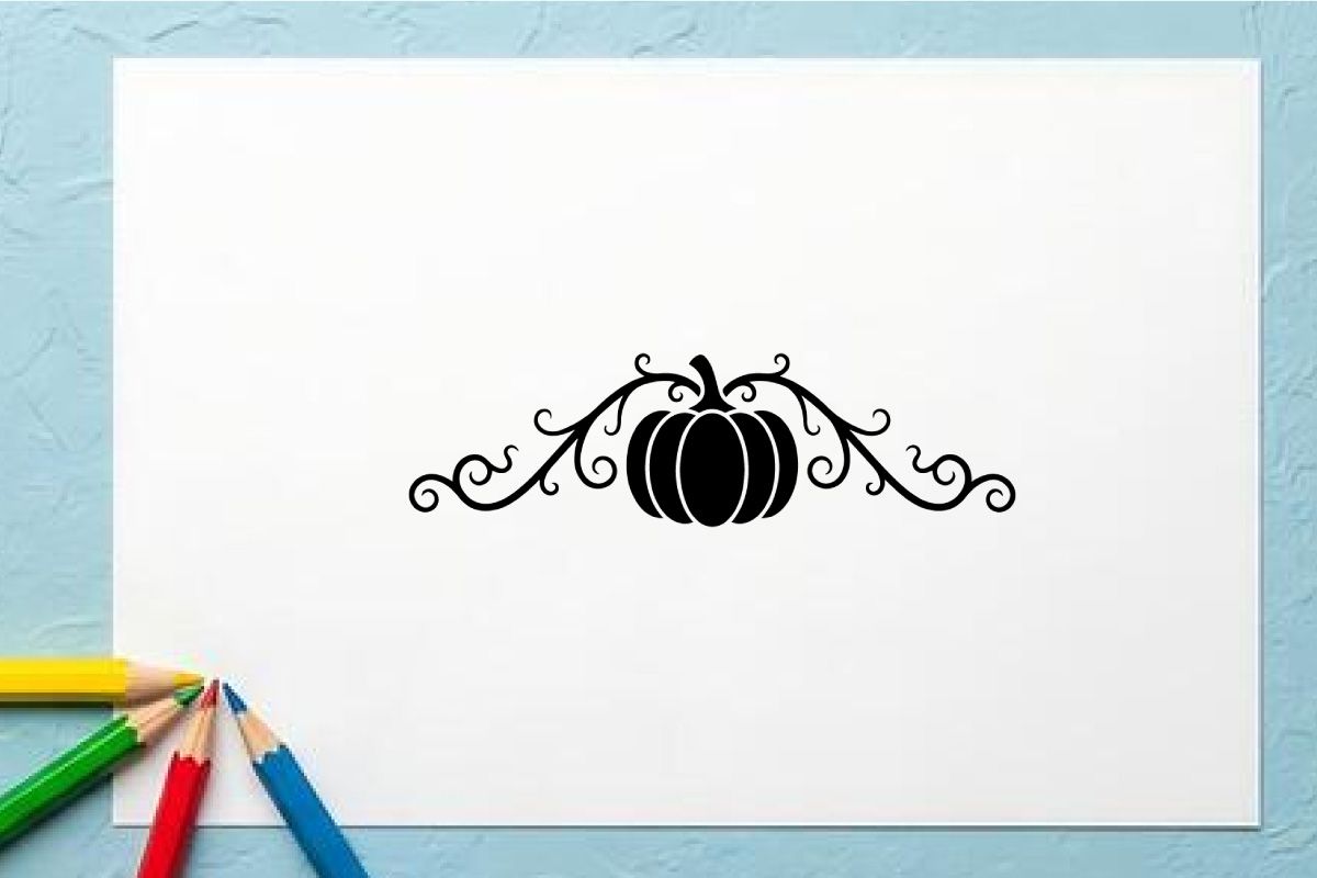 Elegant Halloween Pumpkin with Decorative Swirls for Fall Decor