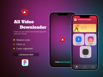 All Video Downloader Dashboard UI Kit