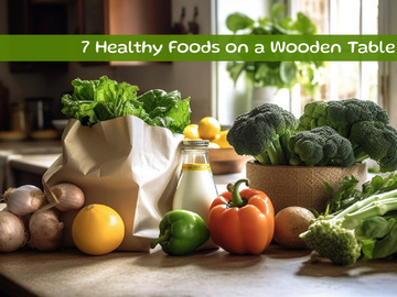 Healthy Foods on a Wooden Table