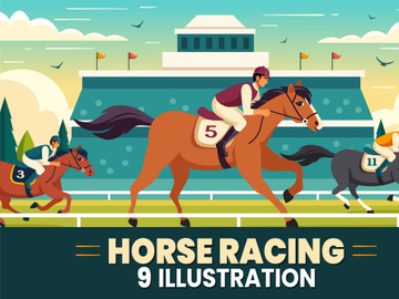 9 Horse Racing Illustration