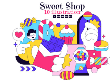 10 Sweet Shop Illustration