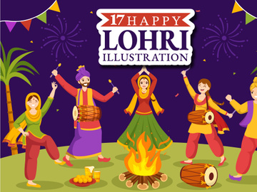 17 Happy Lohri Festival Illustration