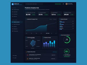 OptiCore AI Dashboard Design | Predictive Analytics & Operationa