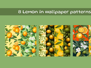 Lemon in wallpaper patterns