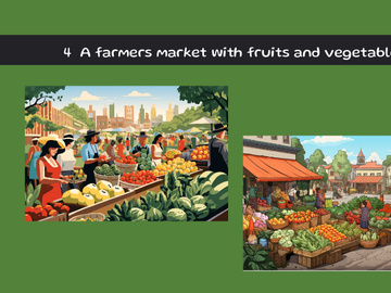 A farmers market with fruits and vegetables