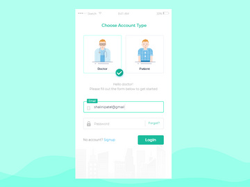 Login Form and Illustration