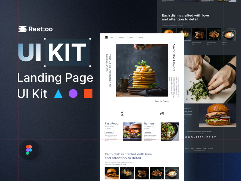 Restoo - Página de aterrizaje de restaurante UI Kit