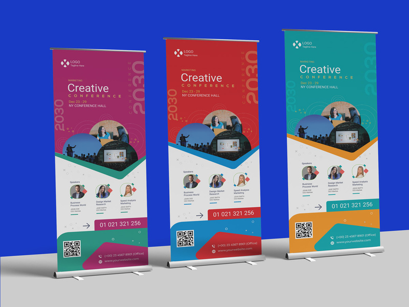 Conference Roll-up Banners Template. by SB Trading ~ EpicPxls
