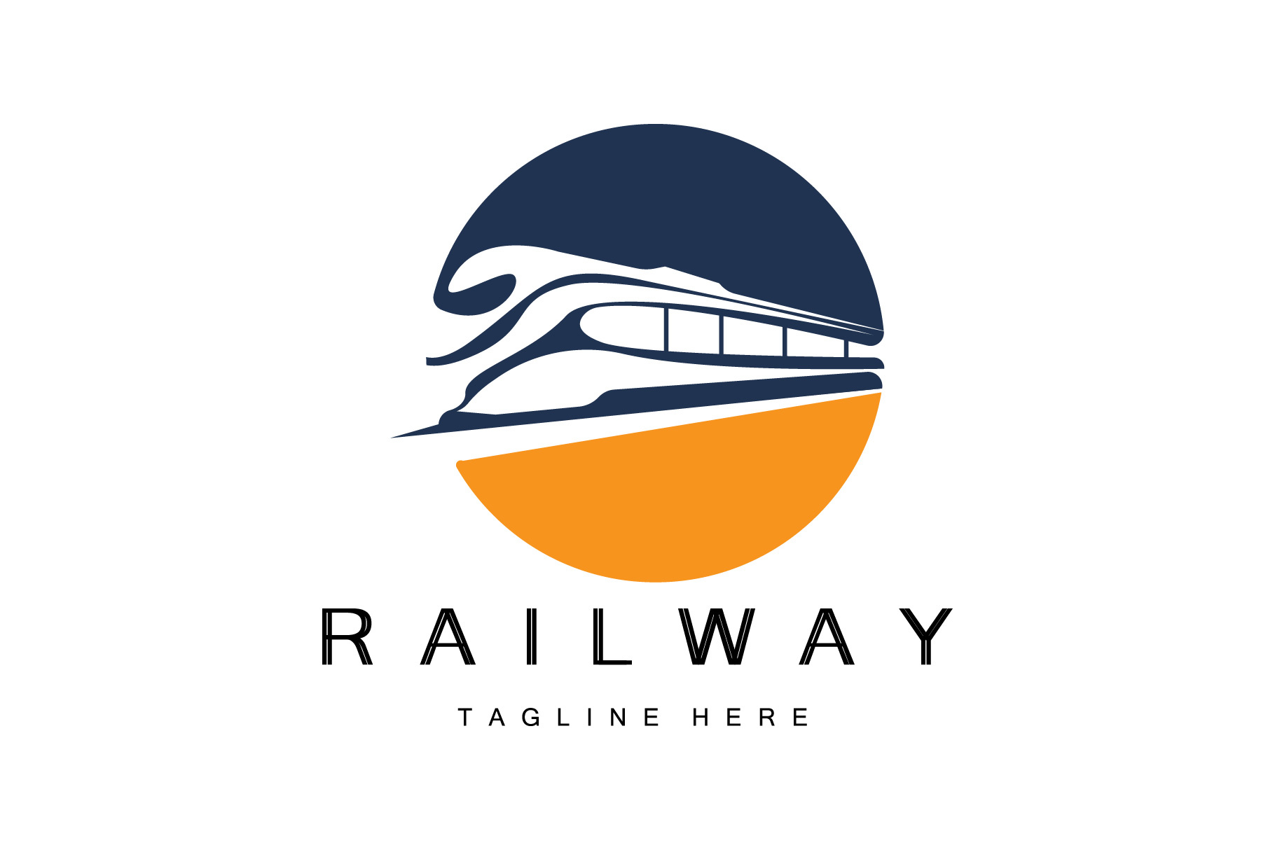 Diseño de Logo de Tren. Vector de Vía Rápida, Ilustración de Vehículo de Transporte Rápido